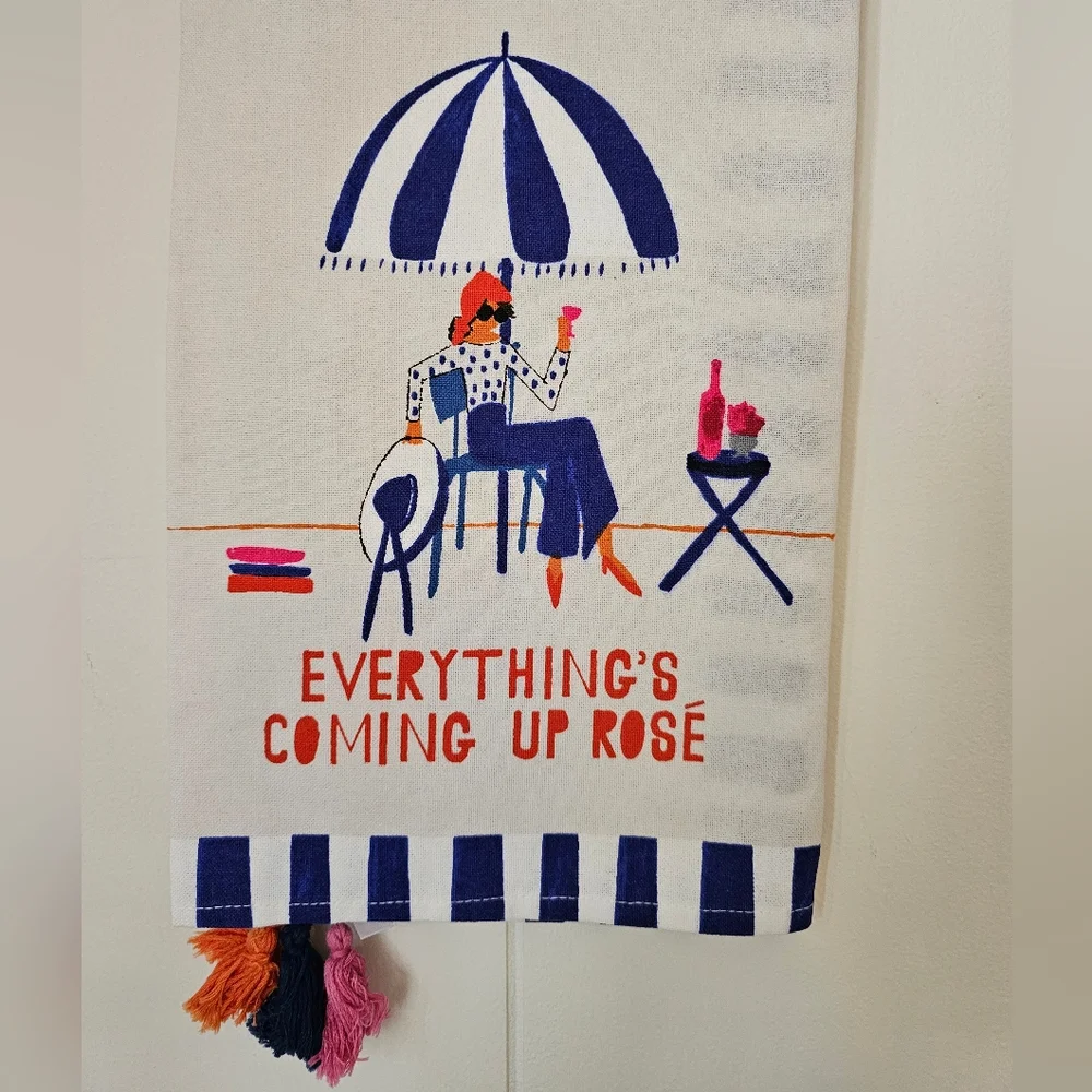 NWT Anthropologie x Mr Boddingtons Everything's Coming Up Rosè Dish Towel